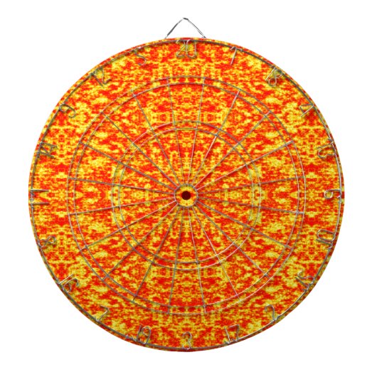 Abstracte fractal in rood en oranje dartbord (Voorkant)