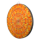 Abstracte fractal in rood en oranje dartbord (Voorkant Rechts)