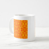 Abstracte fractal in rood en oranje koffiemok (Voorkant links)