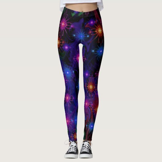 Abstracte Fractal Star Nebula Leggings (Voorkant)