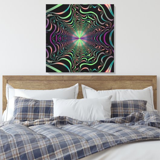Abstracte Fractal Web Wrapped Canvas Print (Insitu (Slaapkamer))