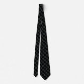 Abstracte Fractal White Snowflake op Black Necktie Stropdas (Achterkant)