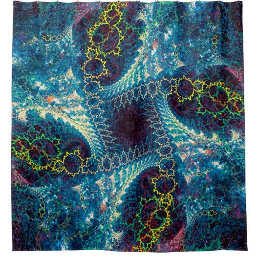 Abstracte fractale achtergrond - computergegeneree douchegordijn (Voorkant)