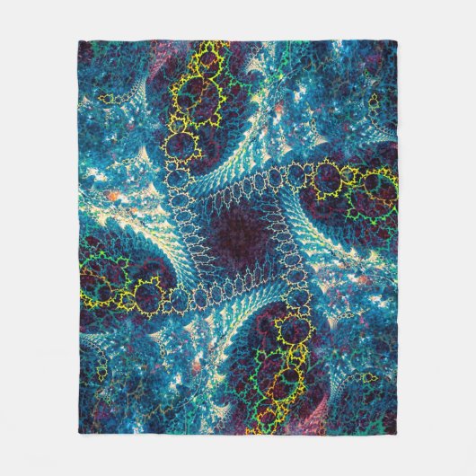 Abstracte fractale achtergrond - computergegeneree fleece deken (Voorkant)