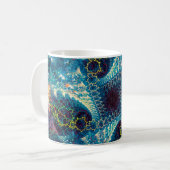 Abstracte fractale achtergrond - computergegeneree koffiemok (Voorkant links)