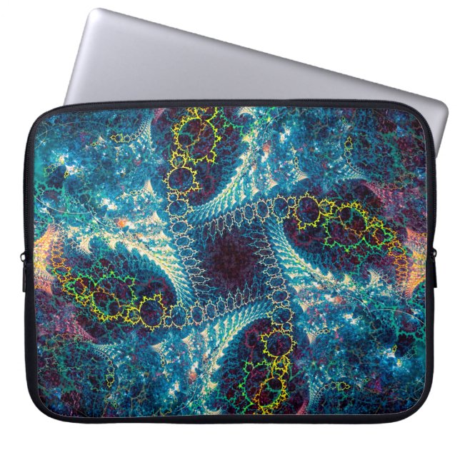 Abstracte fractale achtergrond - computergegeneree laptop sleeve (Voorkant)