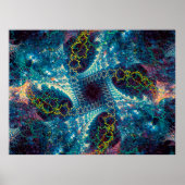 Abstracte fractale achtergrond - computergegeneree poster (Voorkant)