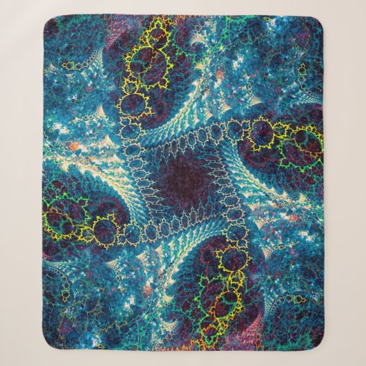 Abstracte fractale achtergrond - computergegeneree sherpa deken (Voorkant)