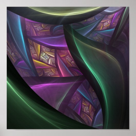 Abstracte fractale achtergrond poster (Voorkant)