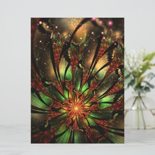 Abstracte fractale bloem. (Staand voorkant)