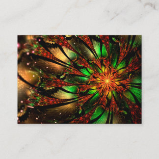Abstracte fractale bloem. aanbevelingskaartje