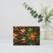 Abstracte fractale bloem. aanbevelingskaartje (Staand voorkant)