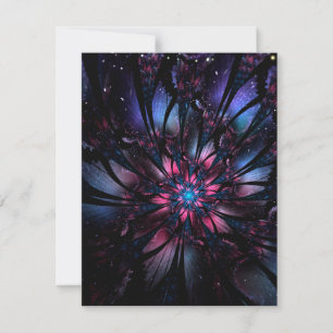 Abstracte fractale bloem. advieskaart