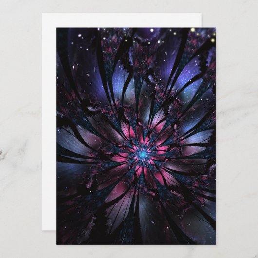 Abstracte fractale bloem. advieskaart (Voorkant / Achterkant)