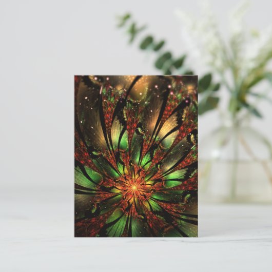 Abstracte fractale bloem. briefkaart (Staand voorkant)
