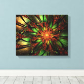 Abstracte fractale bloem. canvas afdruk (Insitu (Houten vloer))