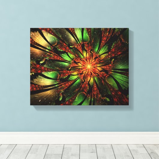 Abstracte fractale bloem. canvas afdruk (Insitu (Houten vloer))