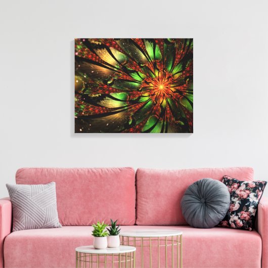 Abstracte fractale bloem. canvas afdruk (Insitu (Woonkamer))