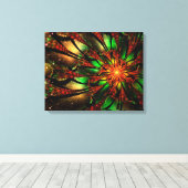 Abstracte fractale bloem. canvas afdruk (Insitu (Houten vloer))