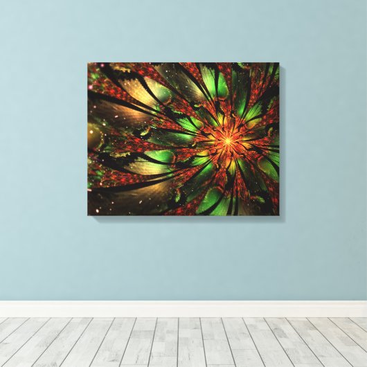 Abstracte fractale bloem. canvas afdruk (Insitu (Houten vloer))