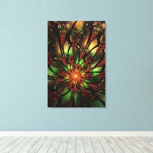 Abstracte fractale bloem.  canvas afdruk (Insitu (Houten vloer))