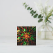 Abstracte fractale bloem. contactkaartje (Staand voorkant)