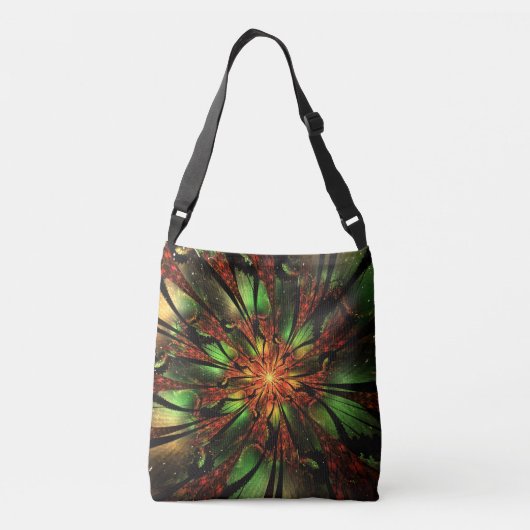 Abstracte fractale bloem. crossbody tas (Achterkant)