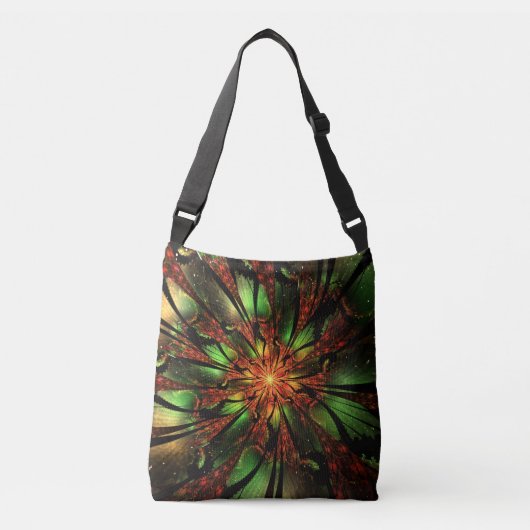 Abstracte fractale bloem. crossbody tas (Voorkant)