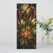 Abstracte fractale bloem. feestdagenkaart (Staand voorkant)