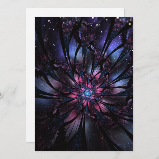 Abstracte fractale bloem. feestdagenkaart (Voorkant / Achterkant)