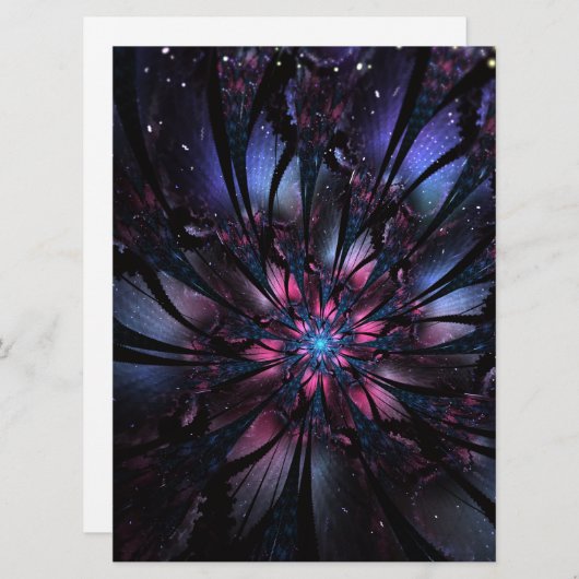 Abstracte fractale bloem. feestdagenkaart (Voorkant / Achterkant)