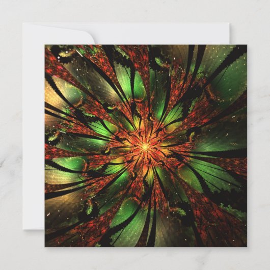 Abstracte fractale bloem. feestdagenkaart (Voorkant)