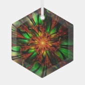 Abstracte fractale bloem. glas ornament (Voorkant)