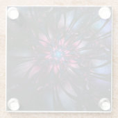 Abstracte fractale bloem. glazen onderzetter (Achterkant)