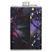 Abstracte fractale bloem. heupfles (Achterkant)