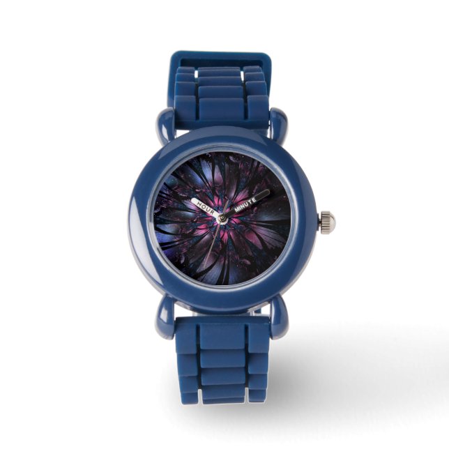 Abstracte fractale bloem. horloge (Voorkant)