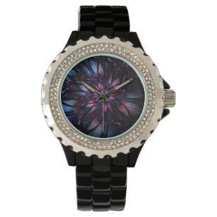 Abstracte fractale bloem. horloge