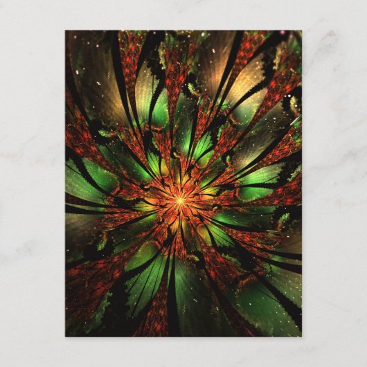 Abstracte fractale bloem. informatiekaartje (Voorkant)