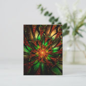 Abstracte fractale bloem. informatiekaartje (Staand voorkant)