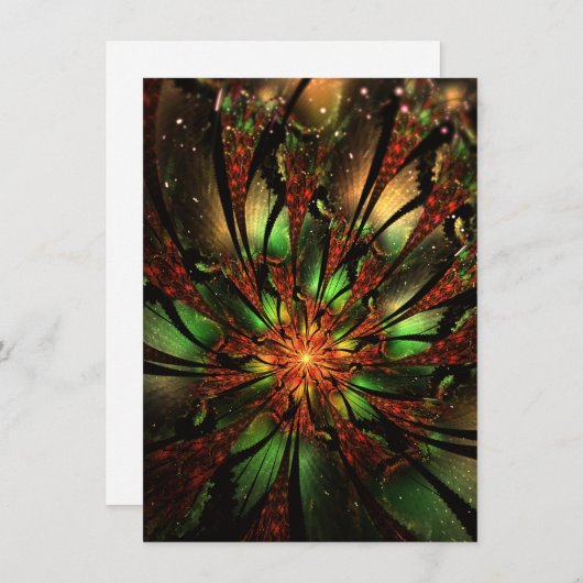 Abstracte fractale bloem. informatiekaartje (Voorkant / Achterkant)