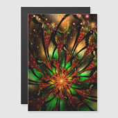 Abstracte fractale bloem. magnetische uitnodiging (Voorkant / Achterkant)