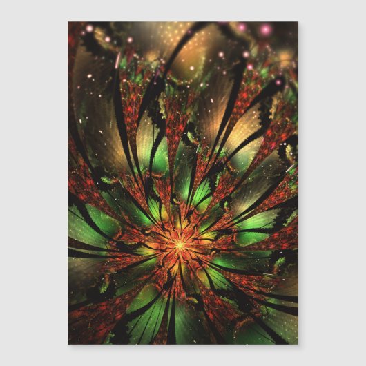 Abstracte fractale bloem. magnetische uitnodiging (Voorkant)