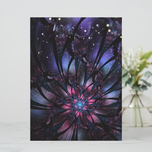 Abstracte fractale bloem. menu (Staand voorkant)