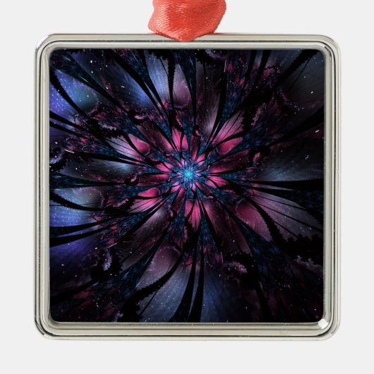 Abstracte fractale bloem. metalen ornament (Voorkant)