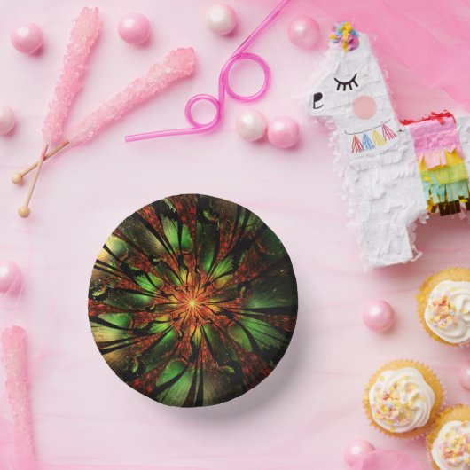 Abstracte fractale bloem. papieren kommen (Feest)