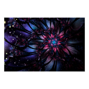 Abstracte fractale bloem. perfect poster