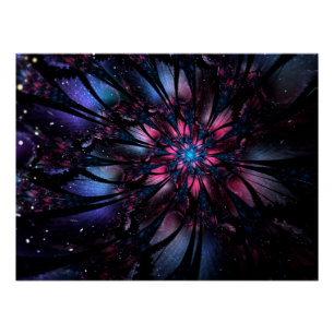 Abstracte fractale bloem. perfect poster