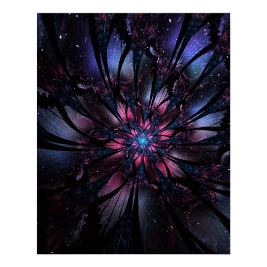 Abstracte fractale bloem. perfect poster (Voorkant)