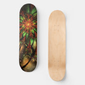 Abstracte fractale bloem. persoonlijk skateboard (Voorkant)