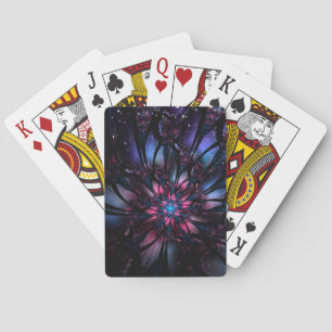 Abstracte fractale bloem. pokerkaarten